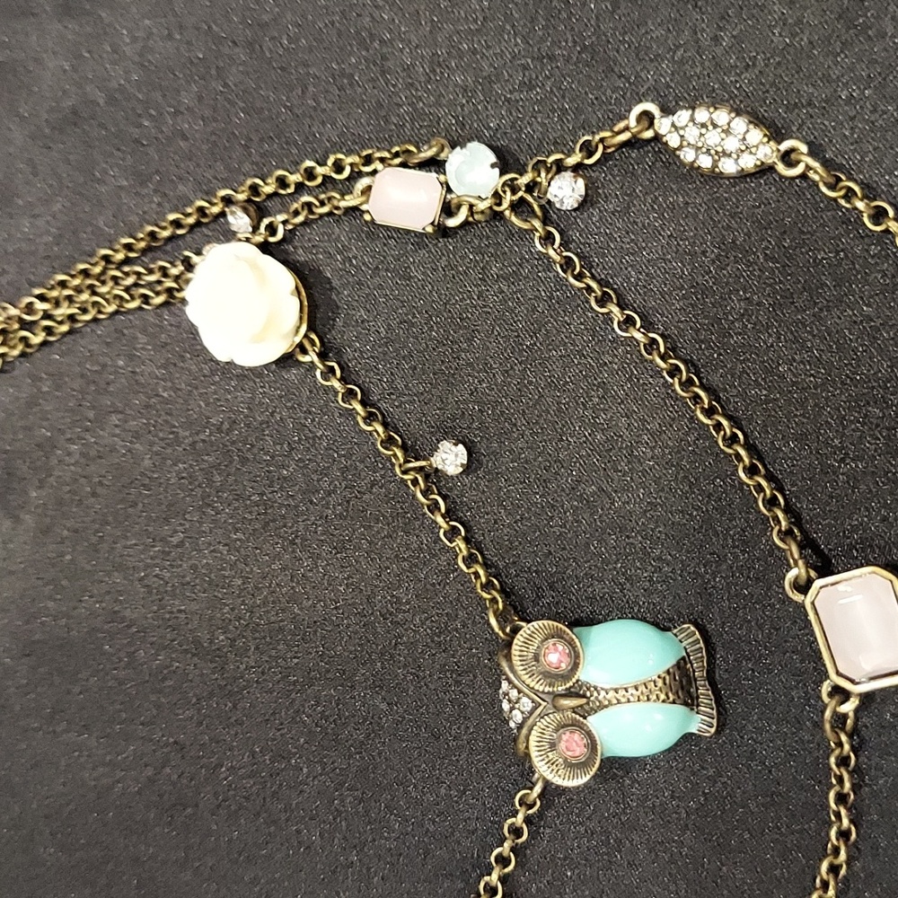 Betsey Johnson OWL LAYERED NECKLACE - Picture 5 of 8